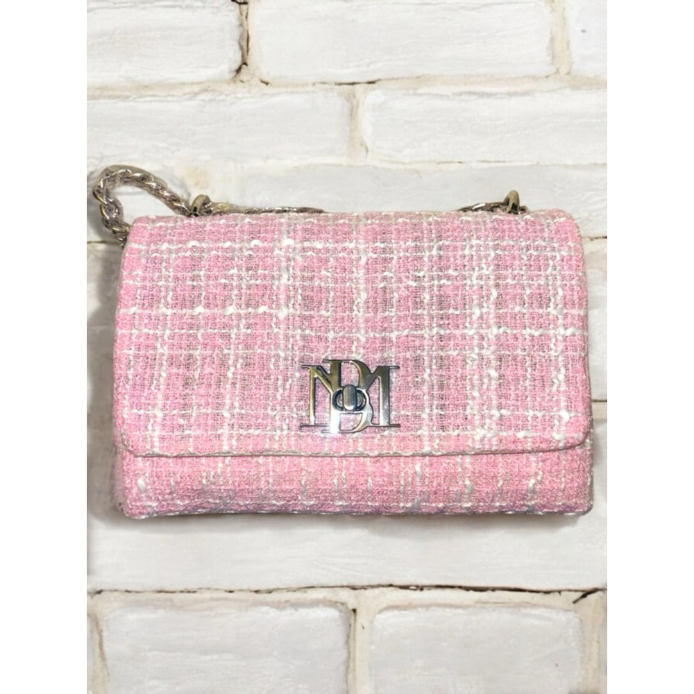 Badgley Mischka Pink Tweed Shoulder Bag